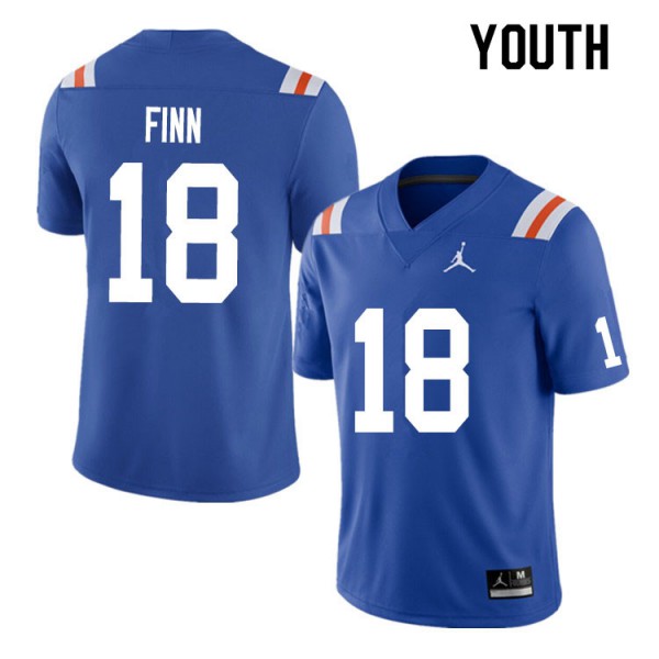 Youth #18 Jacob Finn Florida Gators College Football Jerseys Throwback